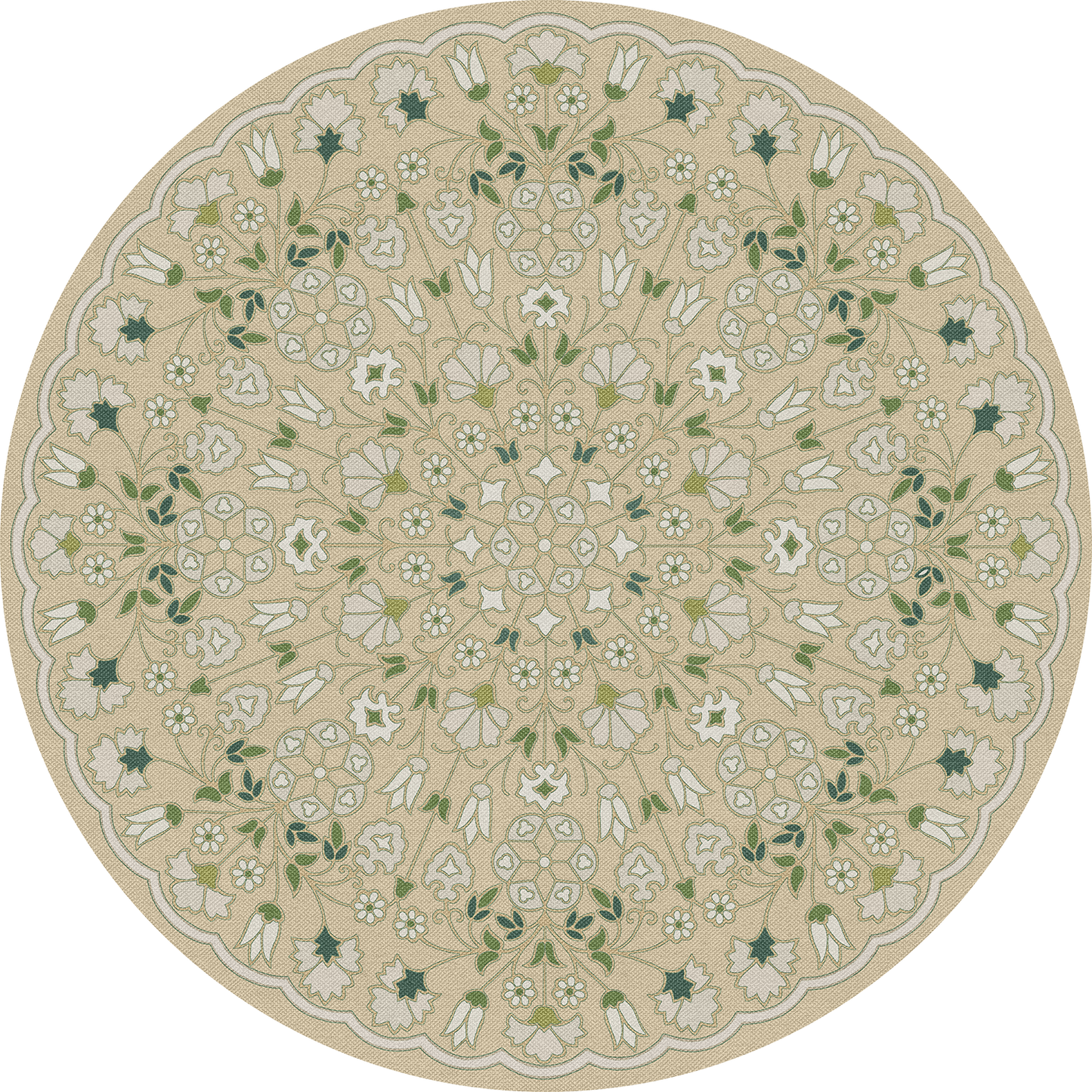 Vintage Vinyl Rug - Arabesque Bloom
