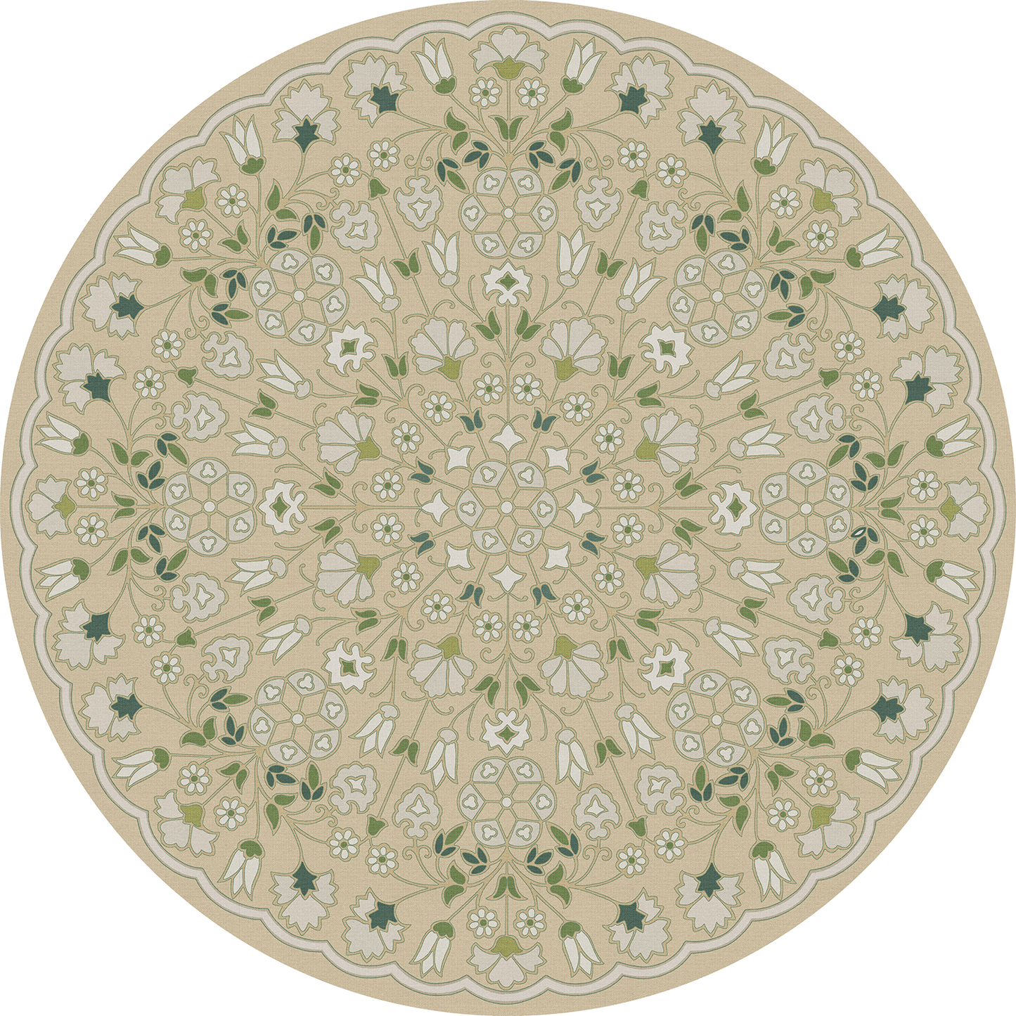 Vintage Vinyl Rug - Arabesque Bloom - Herbarium