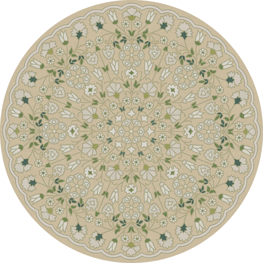 Vintage Vinyl Rug - Arabesque Bloom - Herbarium