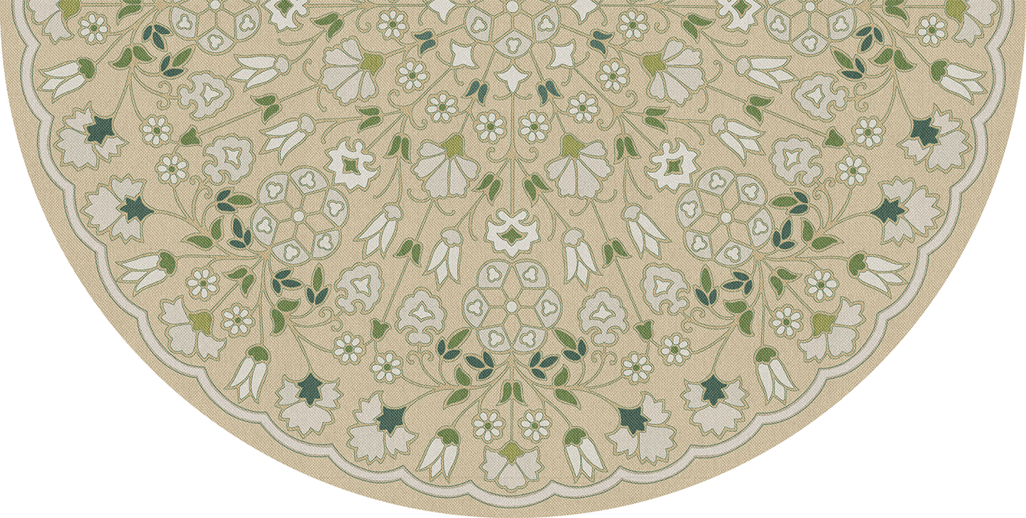 Vintage Vinyl Rug - Arabesque Bloom