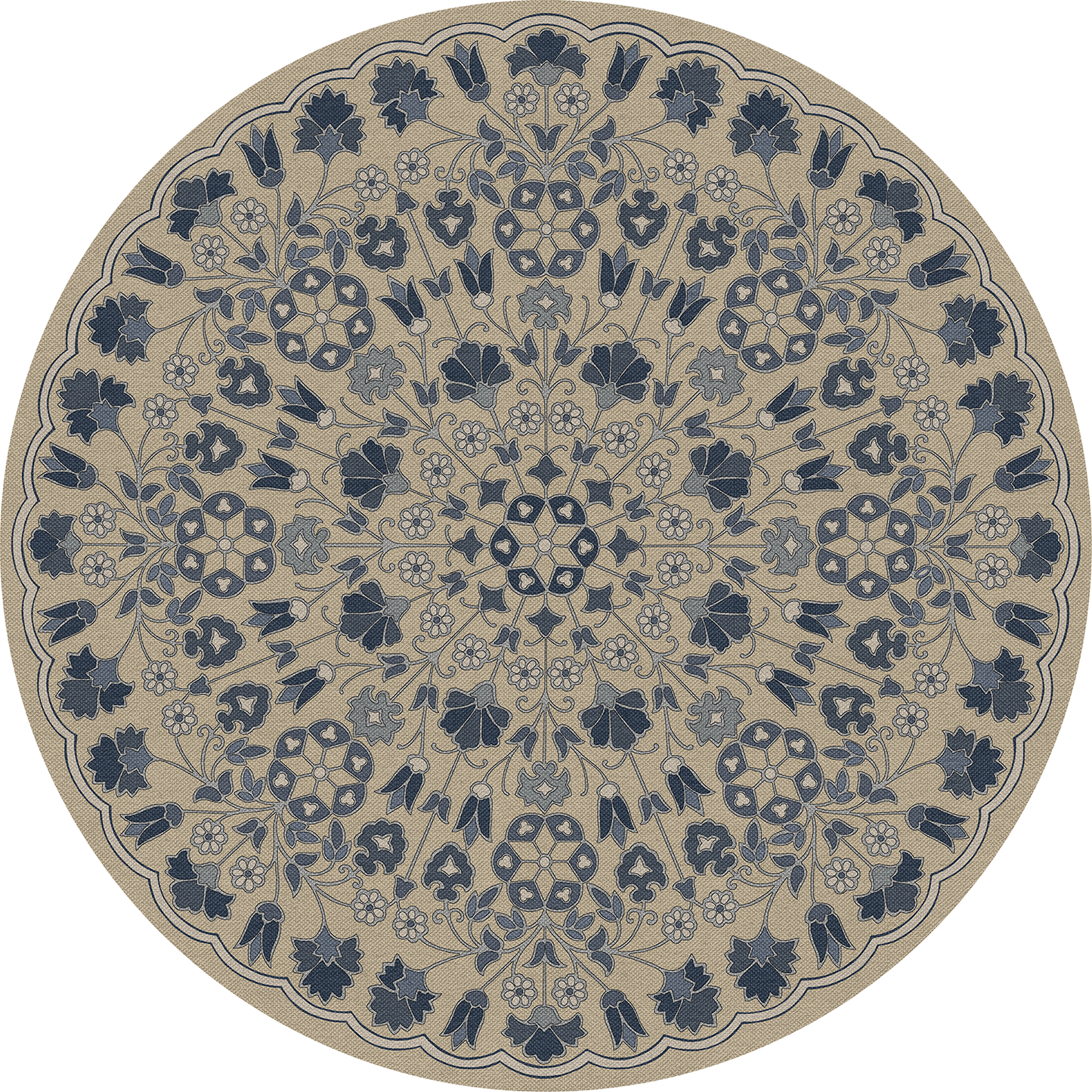 Vintage Vinyl Rug - Arabesque Bloom