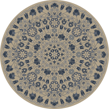 Vintage Vinyl Rug - Arabesque Bloom