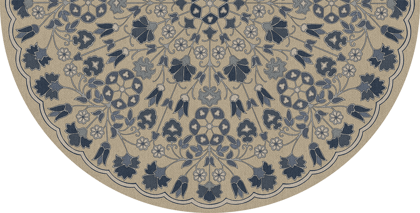Vintage Vinyl Rug - Arabesque Bloom