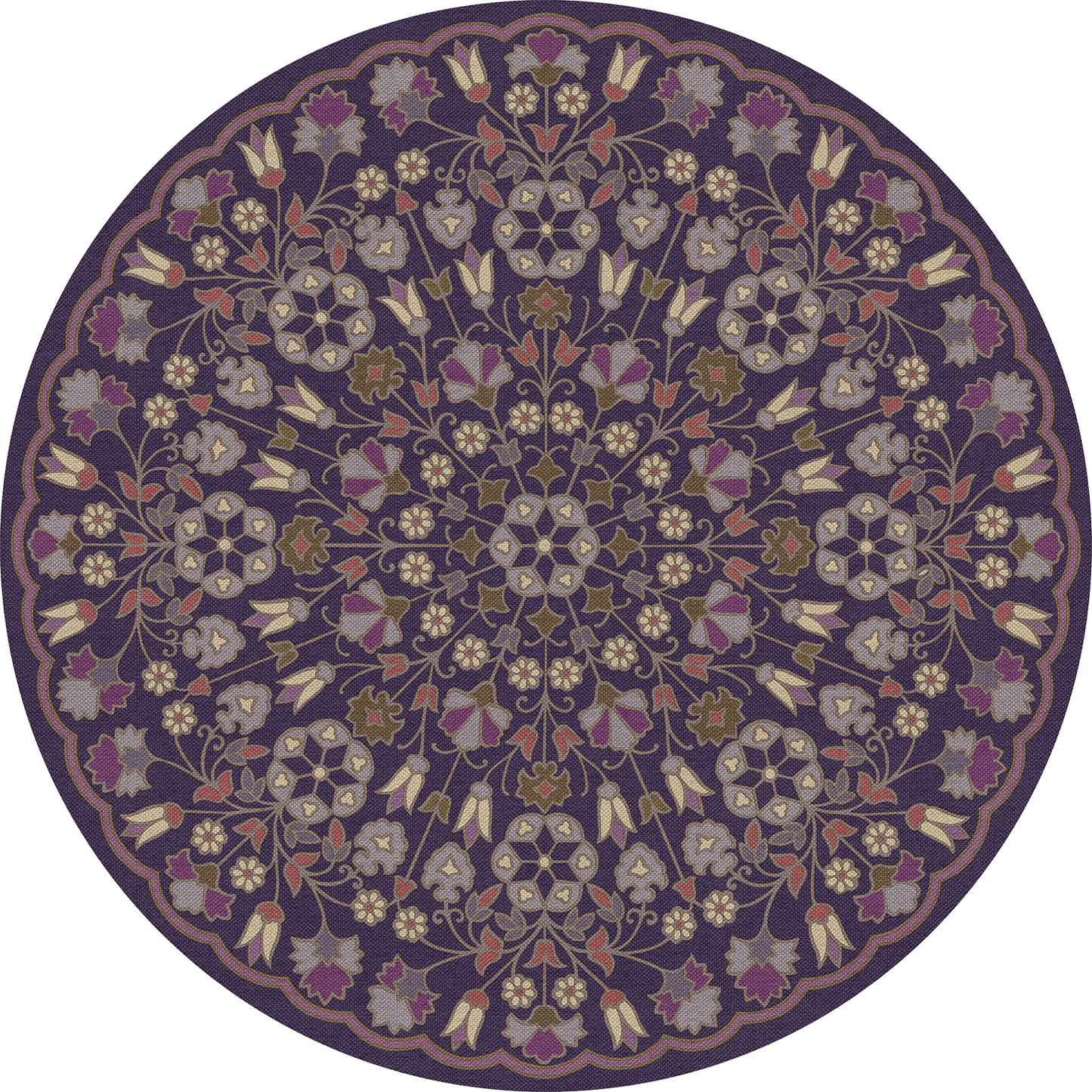 Vintage Vinyl Rug - Arabesque Bloom