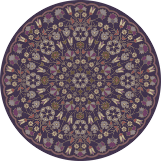 Vintage Vinyl Rug - Arabesque Bloom - Midnight Orchid