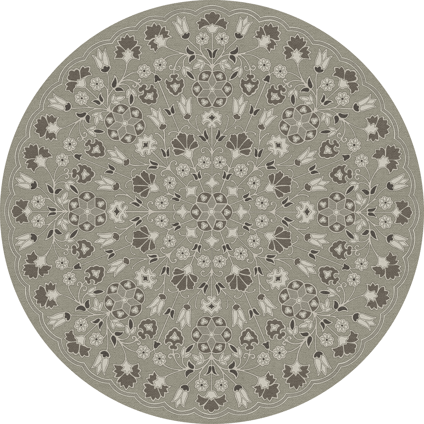 Vintage Vinyl Rug - Arabesque Bloom