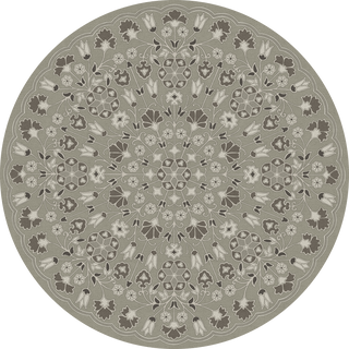 Vintage Vinyl Rug - Arabesque Bloom - Misty Graphite