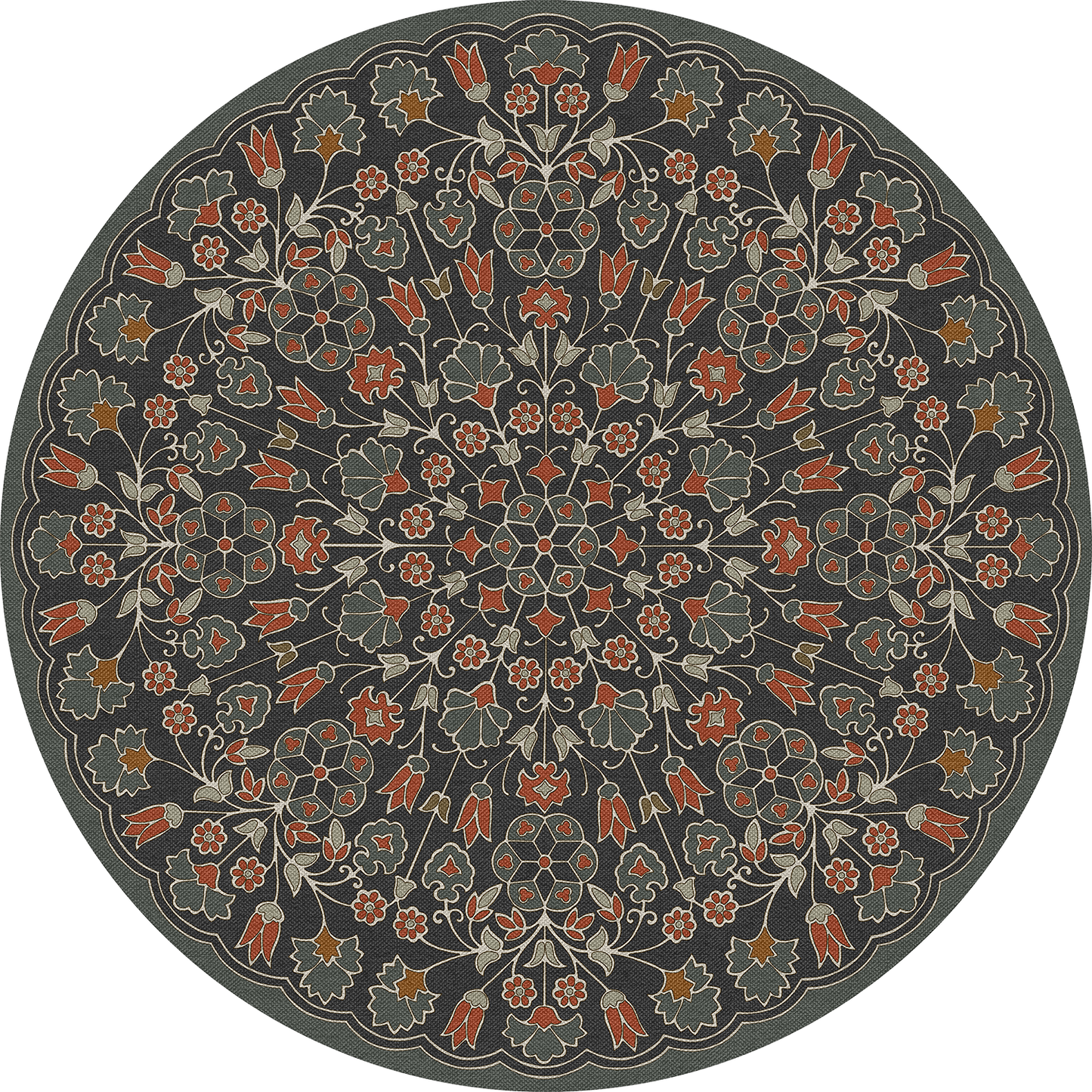 Vintage Vinyl Rug - Arabesque Bloom