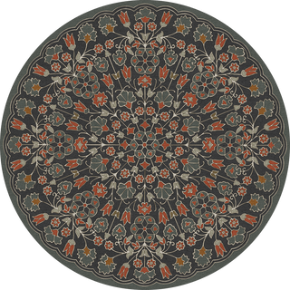 Vintage Vinyl Rug - Arabesque Bloom - Oxidized Petals