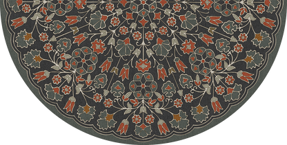 Vintage Vinyl Rug - Arabesque Bloom