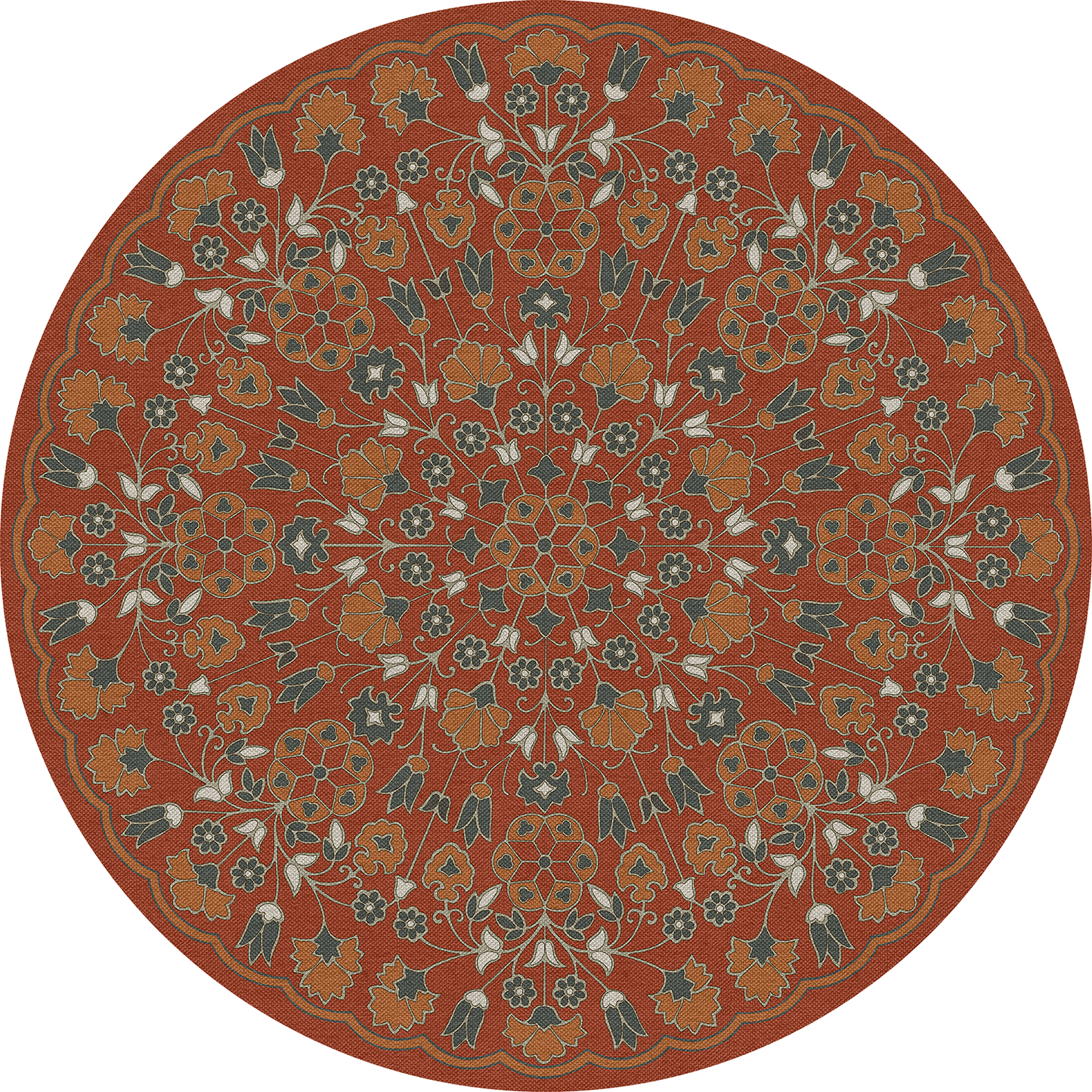 Vintage Vinyl Rug - Arabesque Bloom