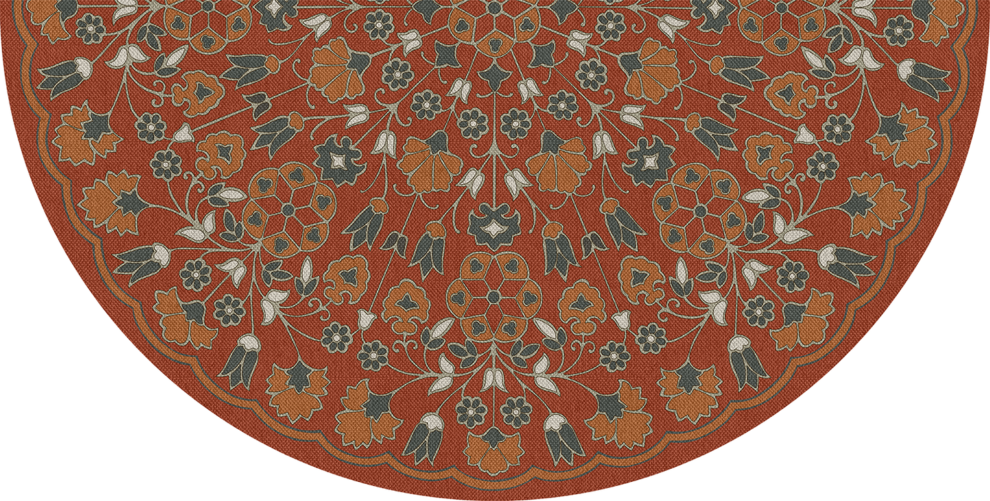 Vintage Vinyl Rug - Arabesque Bloom