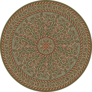 Vintage Vinyl Rug - Estate Tracery - Berry Bough