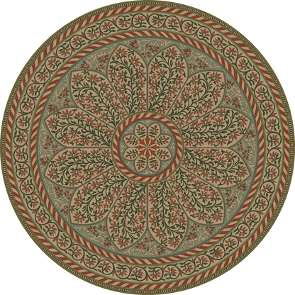 Vintage Vinyl Rug - Estate Tracery - Berry Bough