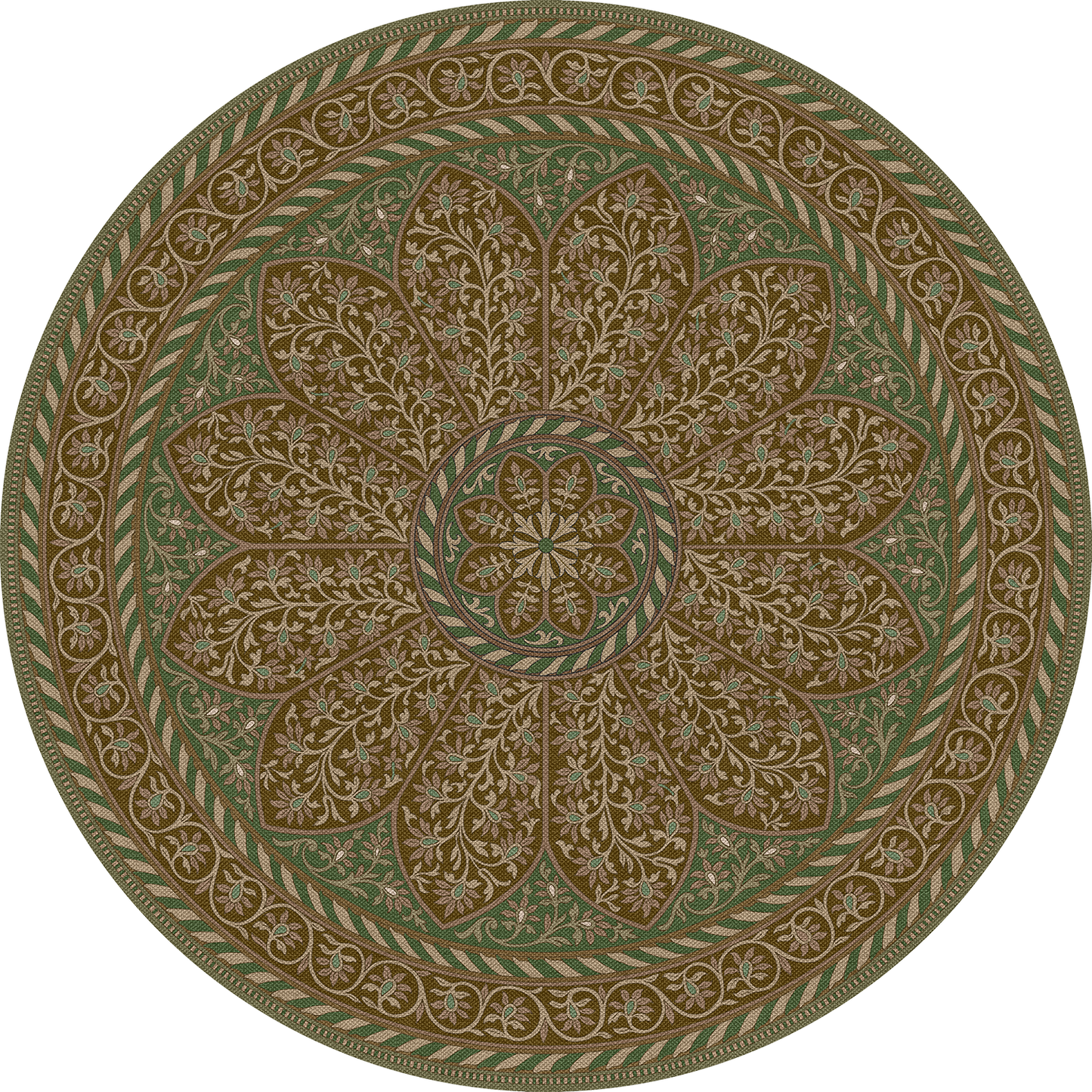 Vintage Vinyl Rug - Estate Tracery - Boxwood Court