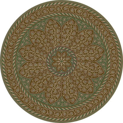 Vintage Vinyl Rug - Estate Tracery - Boxwood Court