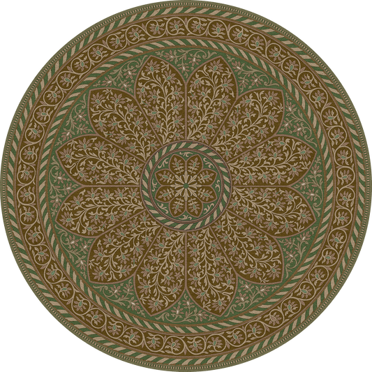 Vintage Vinyl Rug - Estate Tracery - Boxwood Court