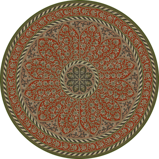 Vintage Vinyl Rug - Estate Tracery - Crimson Relic