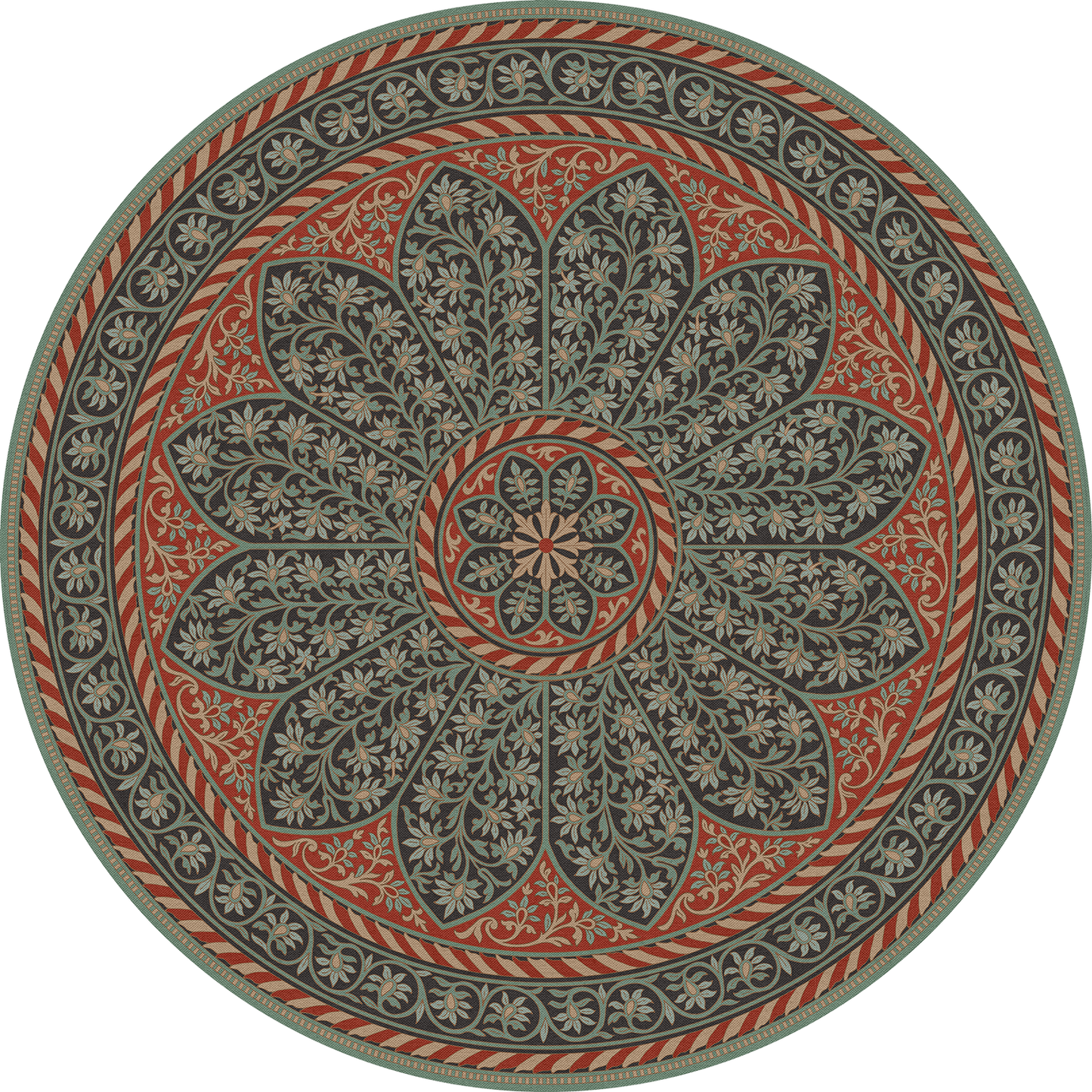Vintage Vinyl Rug - Estate Tracery - Evening Loggia