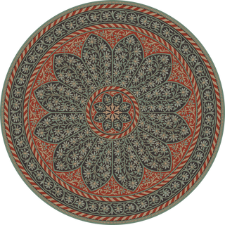 Vintage Vinyl Rug - Estate Tracery - Evening Loggia