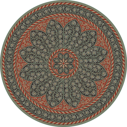 Vintage Vinyl Rug - Estate Tracery - Evening Loggia