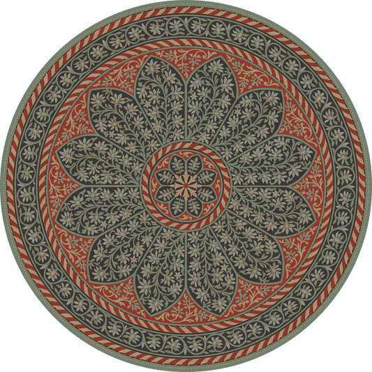Vintage Vinyl Rug - Estate Tracery - Evening Loggia