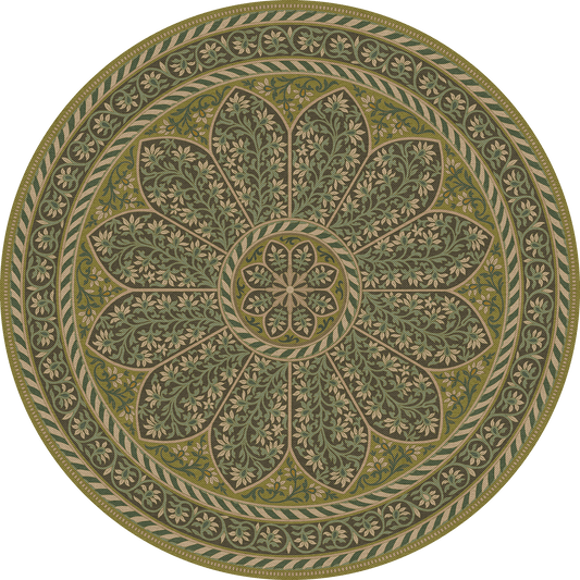 Vintage Vinyl Rug - Estate Tracery - Fernwater