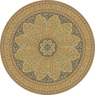 Vintage Vinyl Rug - Estate Tracery - Gilded Dusk