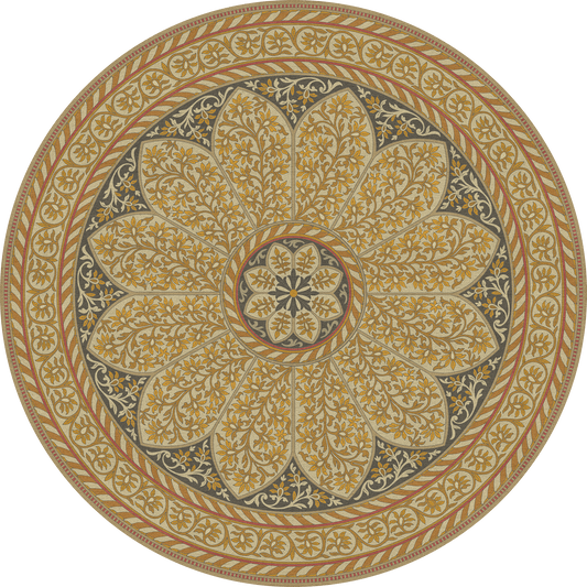 Vintage Vinyl Rug - Estate Tracery - Gilded Dusk