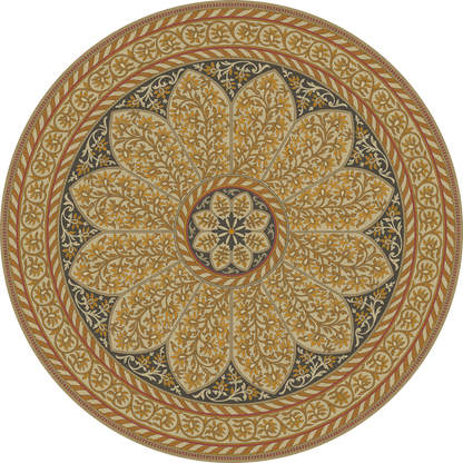 Vintage Vinyl Rug - Estate Tracery - Gilded Dusk