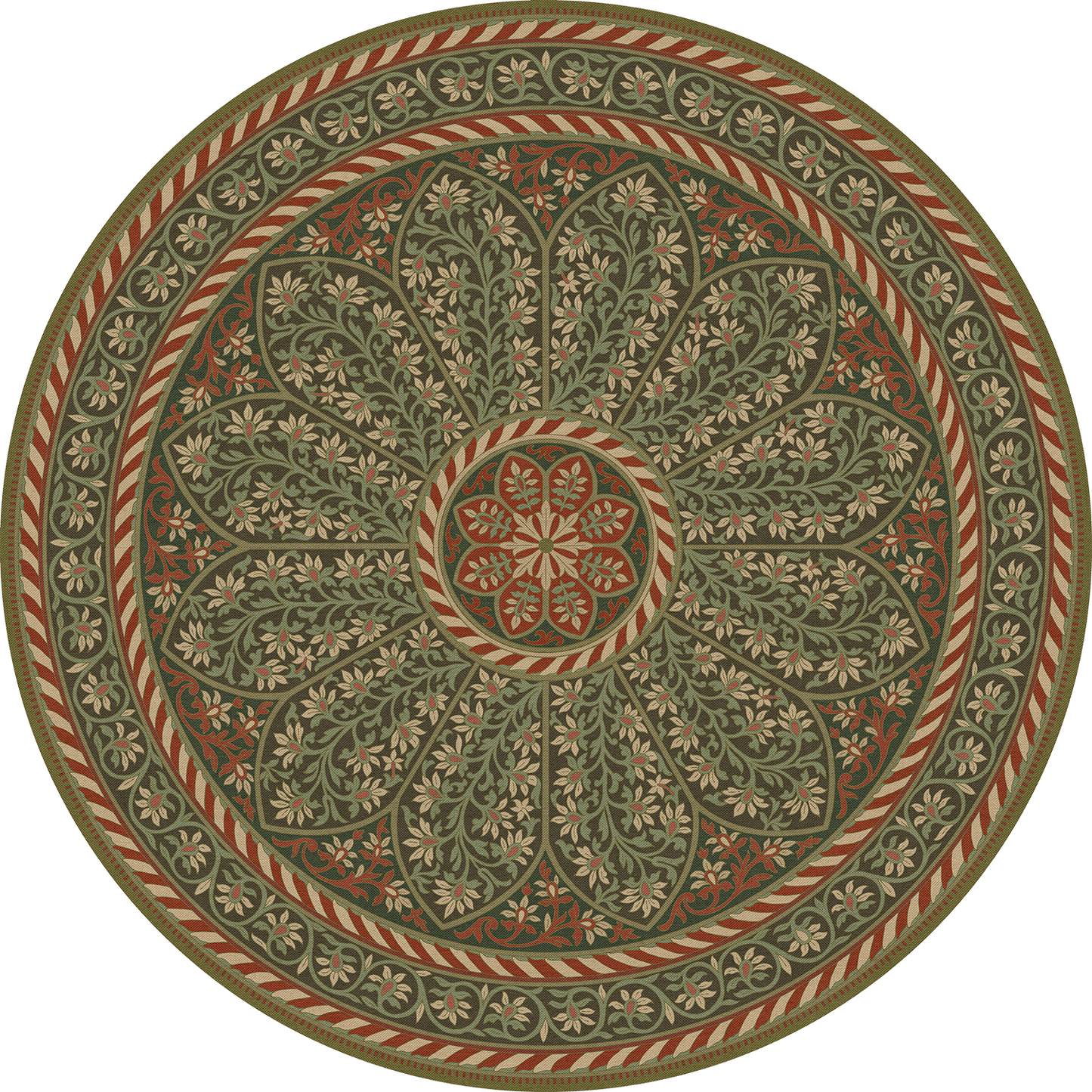 Vintage Vinyl Rug - Estate Tracery - Holly Velvet