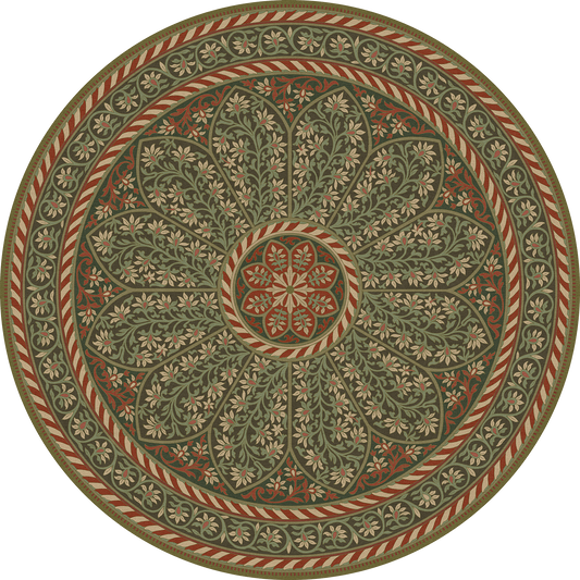 Vintage Vinyl Rug - Estate Tracery - Holly Velvet