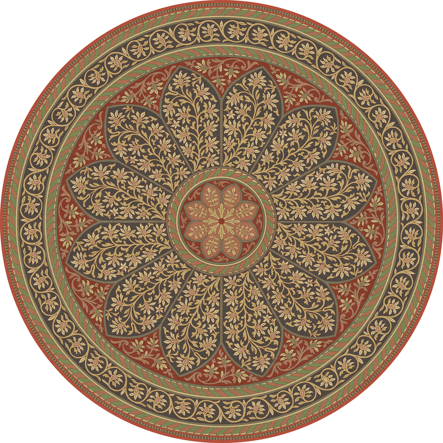 Vintage Vinyl Rug - Estate Tracery - Imperial Garden