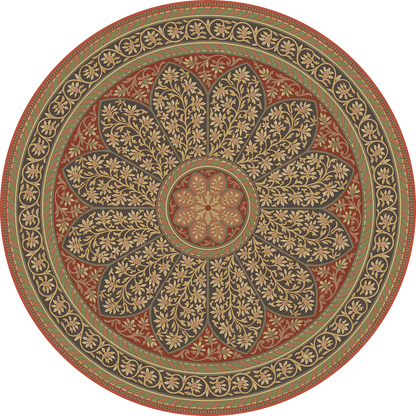 Vintage Vinyl Rug - Estate Tracery - Imperial Garden