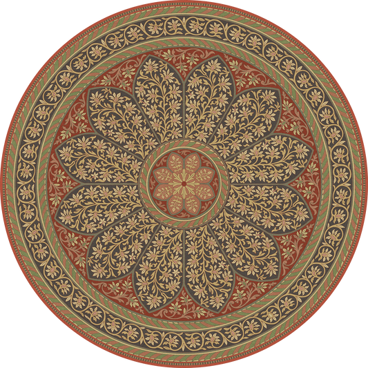 Vintage Vinyl Rug - Estate Tracery - Imperial Garden