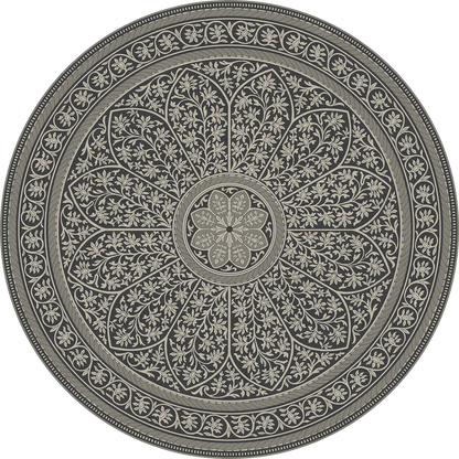 Vintage Vinyl Rug - Estate Tracery - Ink Blossom