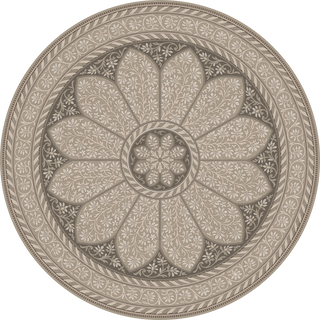 Vintage Vinyl Rug - Estate Tracery - Ivory Mist