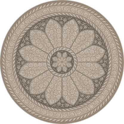 Vintage Vinyl Rug - Estate Tracery - Ivory Mist