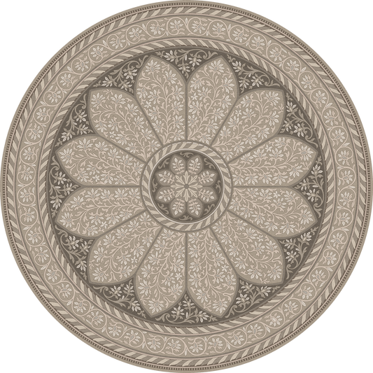 Vintage Vinyl Rug - Estate Tracery - Ivory Mist