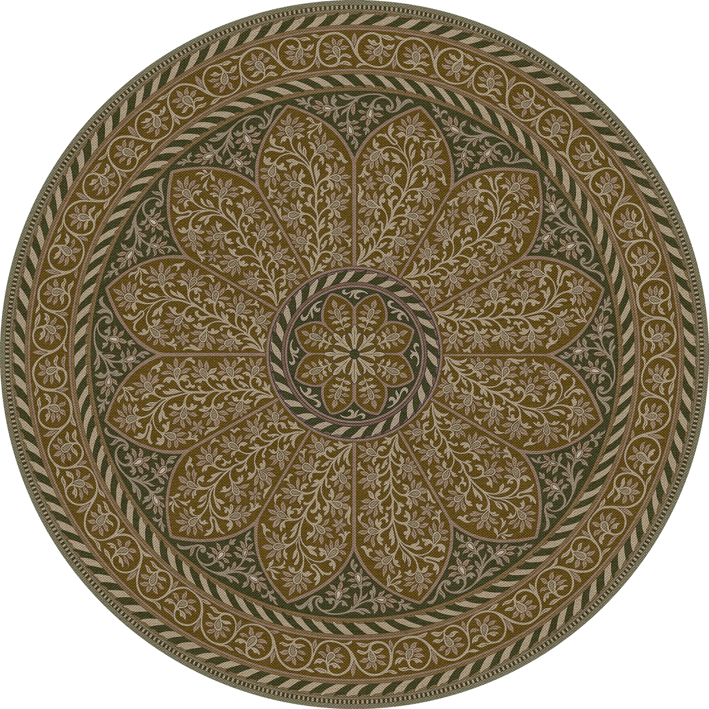 Vintage Vinyl Rug - Estate Tracery - Oak Hall