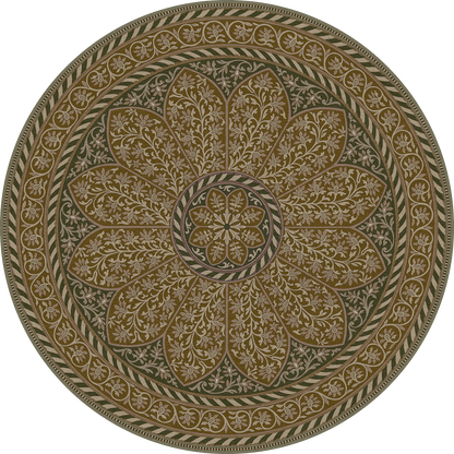 Vintage Vinyl Rug - Estate Tracery - Oak Hall