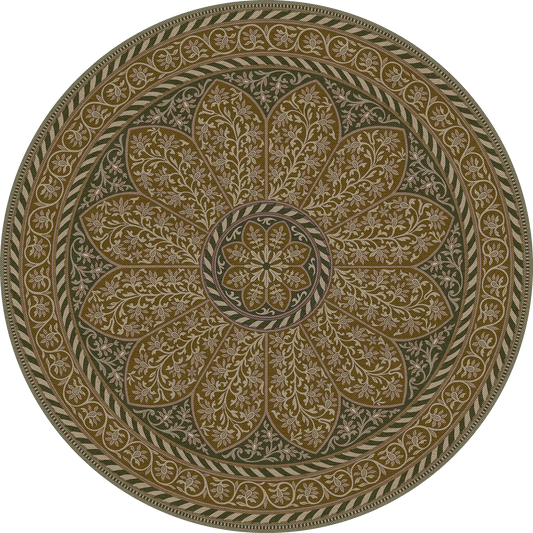 Vintage Vinyl Rug - Estate Tracery - Oak Hall