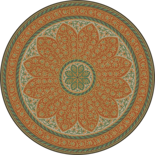 Vintage Vinyl Rug - Estate Tracery - Orangery