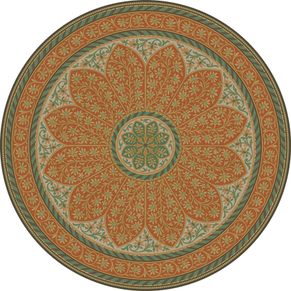Vintage Vinyl Rug - Estate Tracery - Orangery