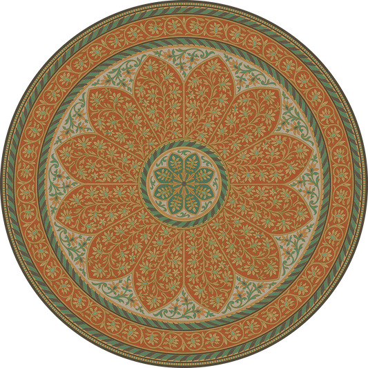 Vintage Vinyl Rug - Estate Tracery - Orangery