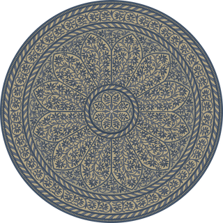 Vintage Vinyl Rug - Estate Tracery - Porcelain Garden