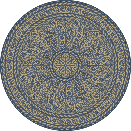 Vintage Vinyl Rug - Estate Tracery - Porcelain Garden