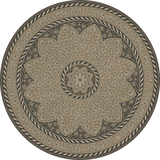 Vintage Vinyl Rug - Estate Tracery - Stone Nocturne