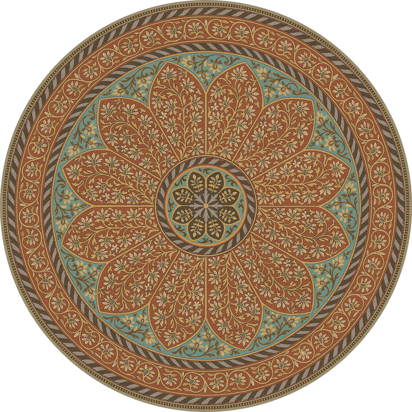 Vintage Vinyl Rug - Estate Tracery - Tuscan Arcade