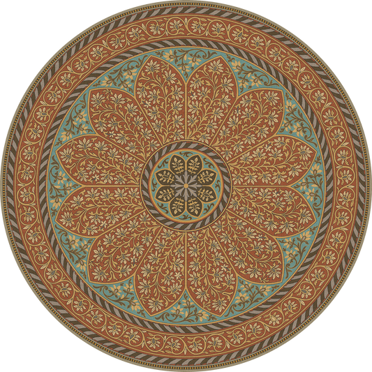 Vintage Vinyl Rug - Estate Tracery - Tuscan Arcade